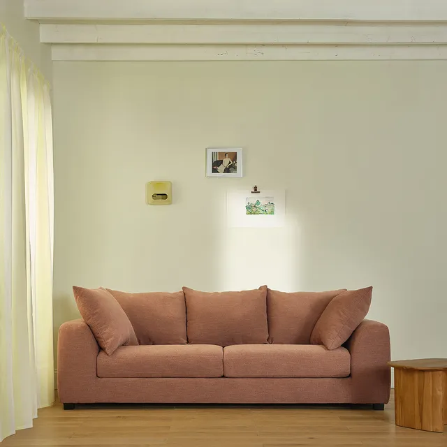 Berah Getah Edmond canapé droit 4 places lin terracotta