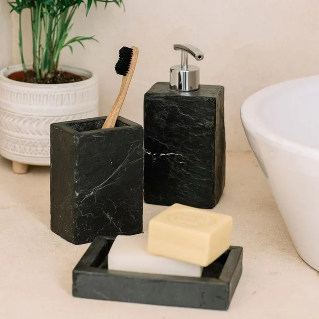 Andrea House distributeur savon ardoise noir salle de bain