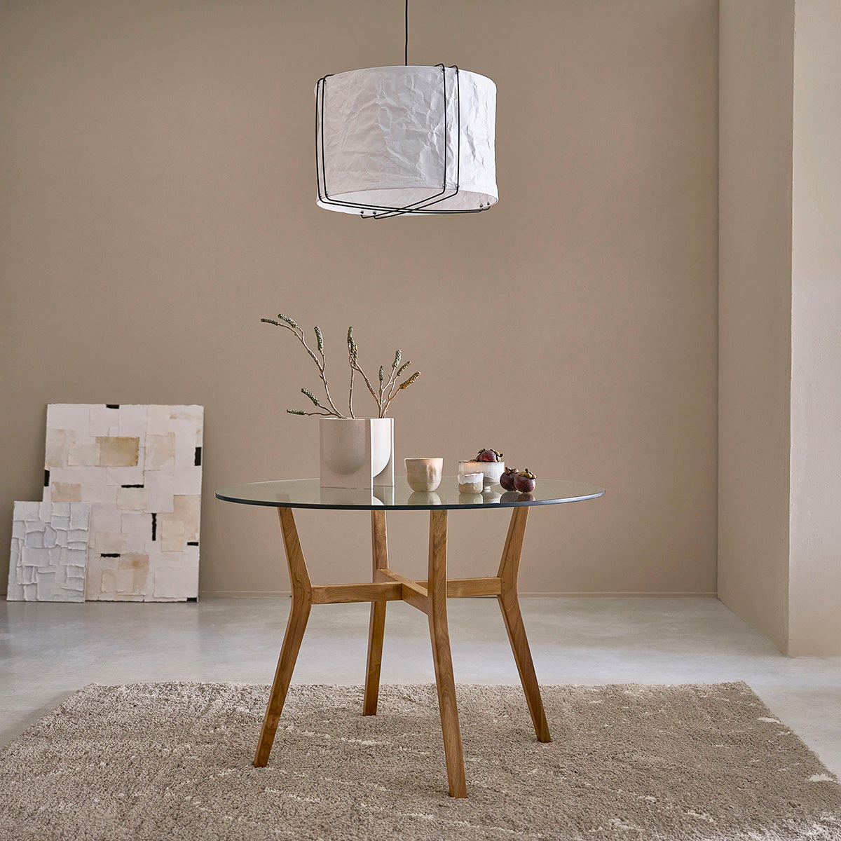 Berah Getah TRISTAN table ronde teck 4 personnes