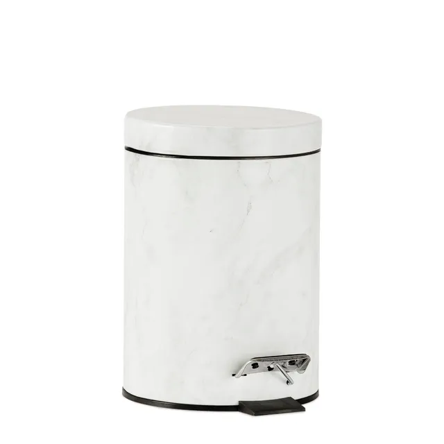 Andrea House Baño poubelle métal blanc marbré