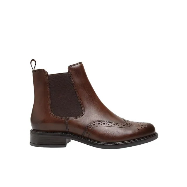 Bata ankle boot femme cuir brogue à lacets