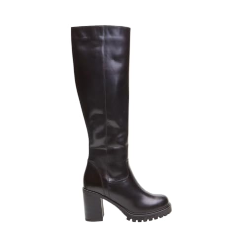 Bata bottes montantes femme cuir talon crantée