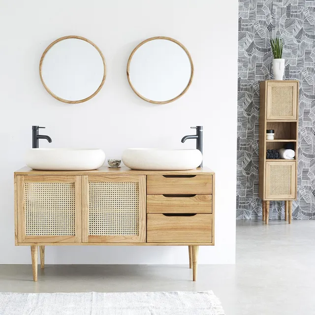 Berah Getah Hana meuble vasque cannage 135 cm