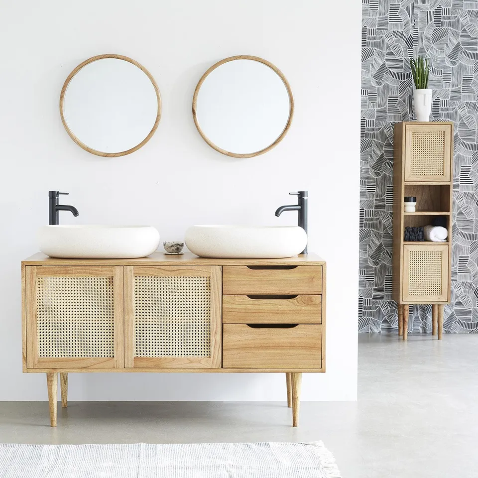 Berah Getah Hana meuble vasque cannage 135 cm