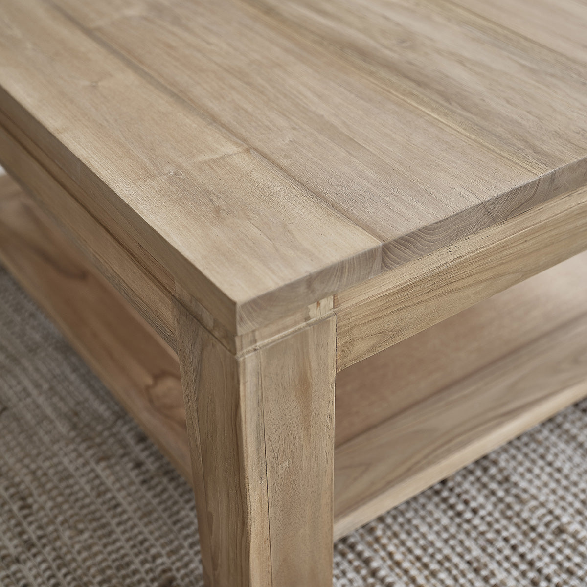 Berah Getah Boston table basse teck 80 cm carrée