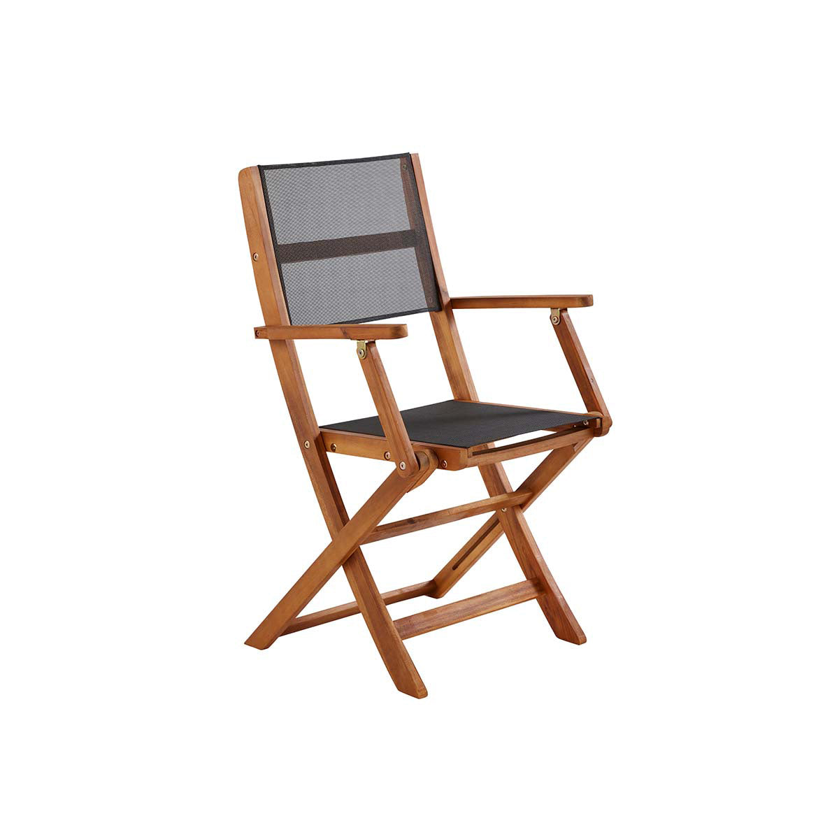 Berah Getah Hanoï fauteuil jardin acacia textilène noir