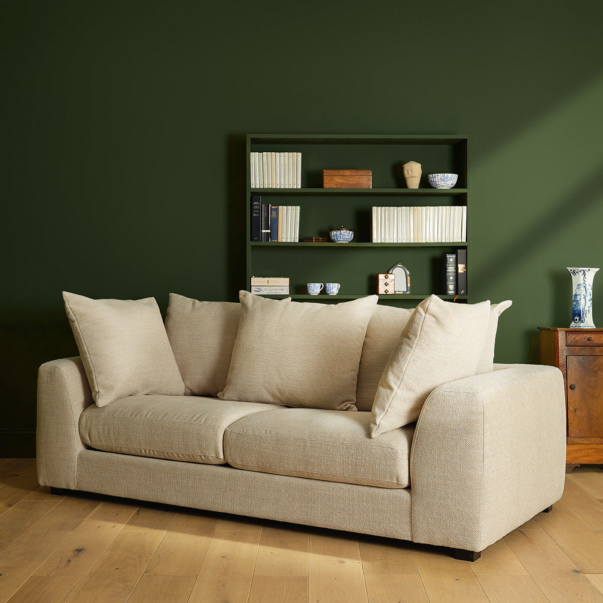 Berah Getah Edmond canapé 3 places tissu beige chiné