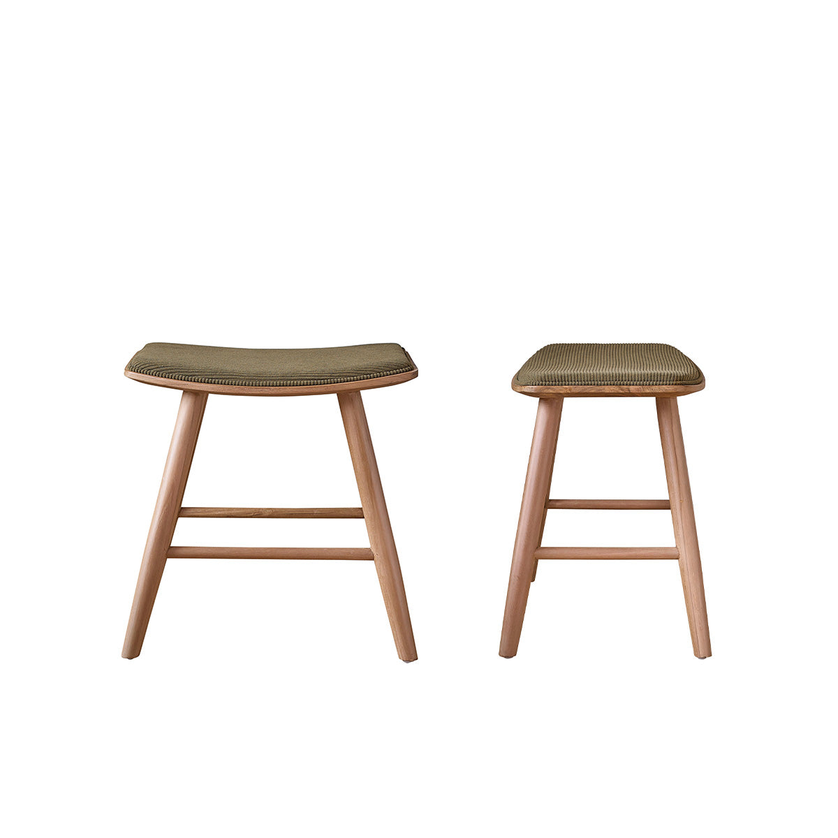 Berah Getah Ambre lot 2 tabourets velours 45 cm