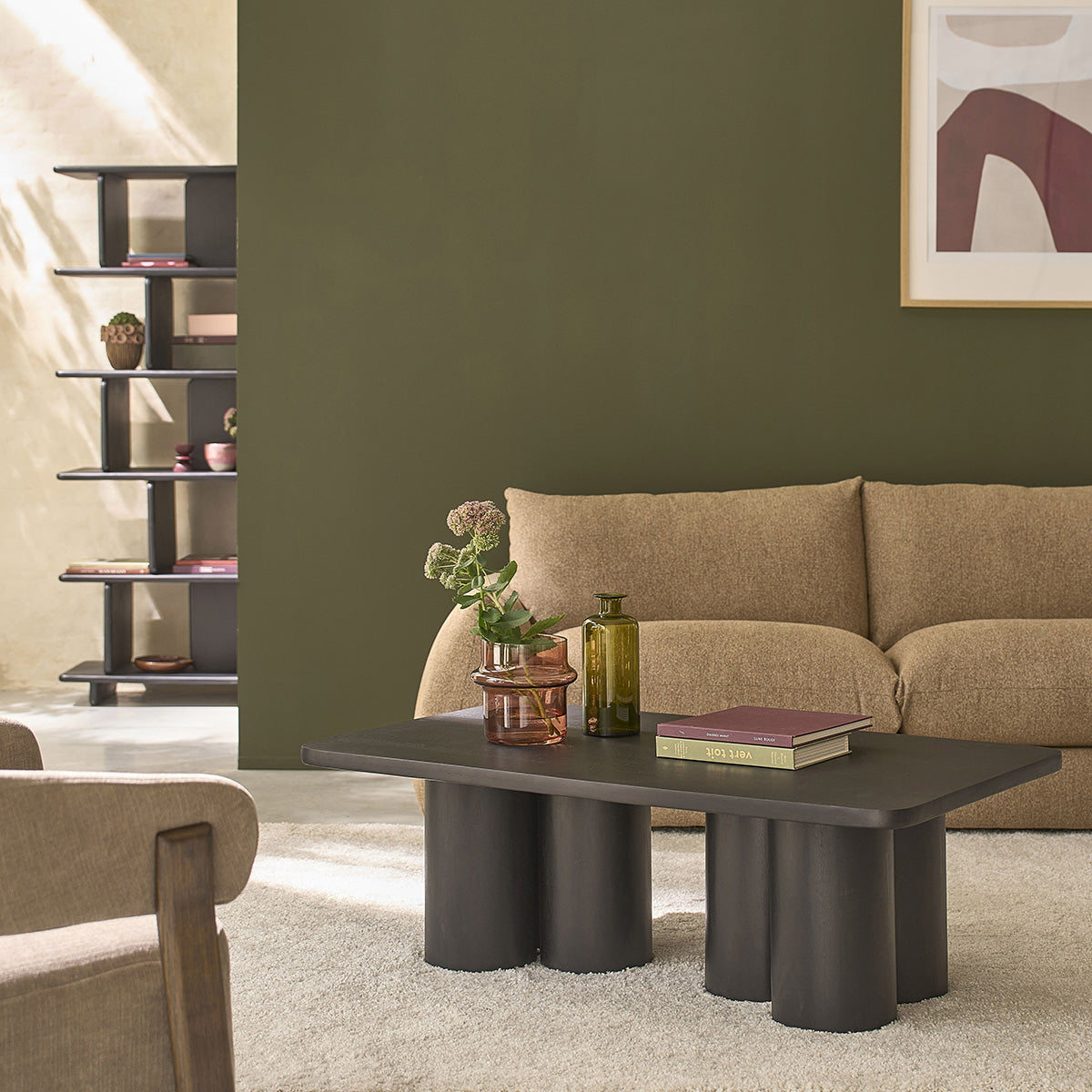 Berah Getah CLEO table basse manguier noir 120 cm
