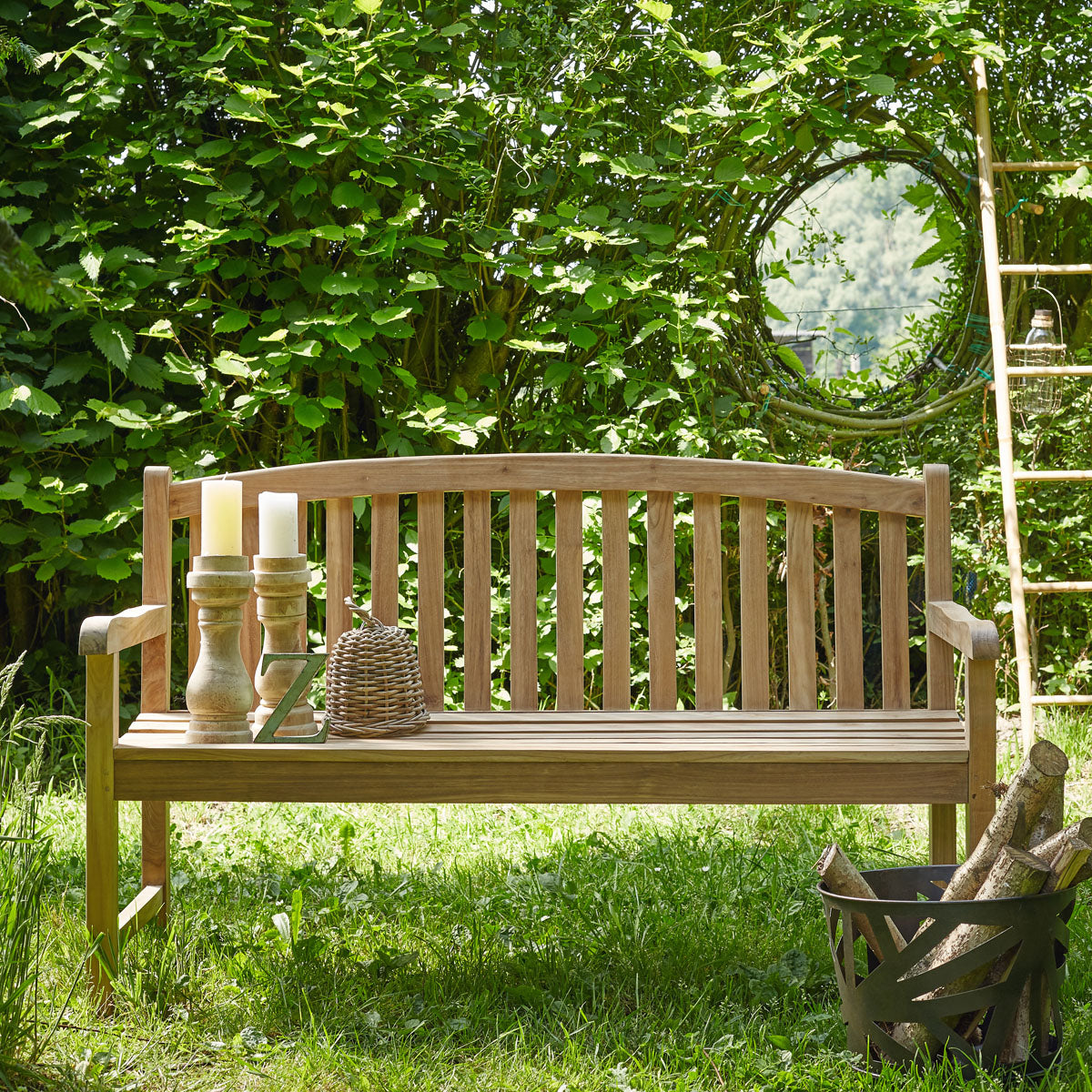 Berah Getah Midland banc de jardin 3 places teck massif