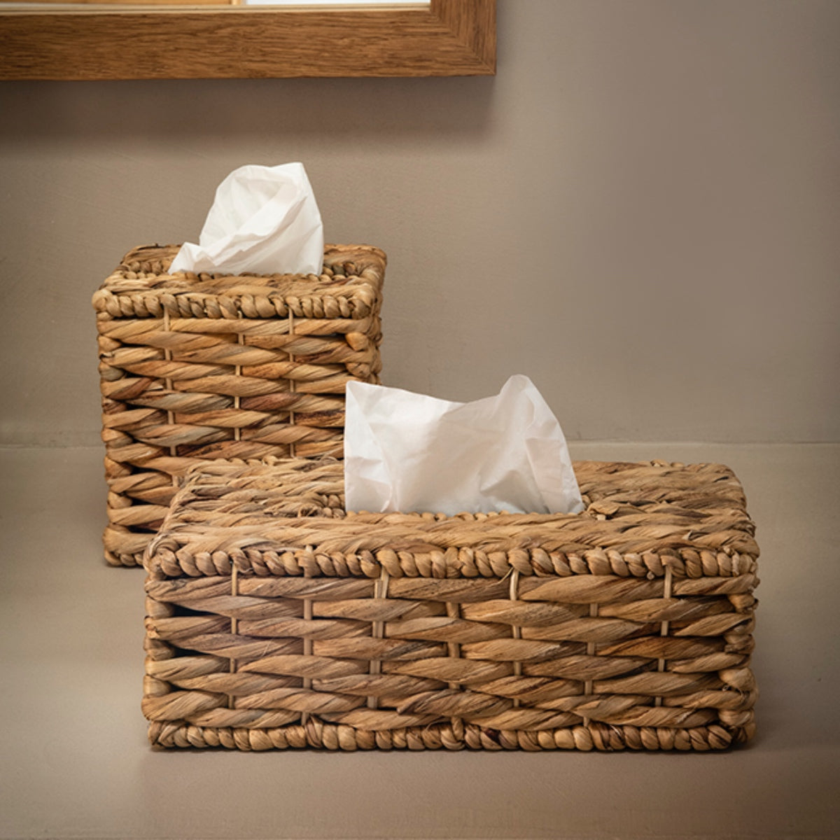 Andrea House Baño boîte à mouchoirs fibre naturelle carré