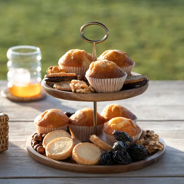 Andrea House Cuisine présentoir gâteaux bois marron