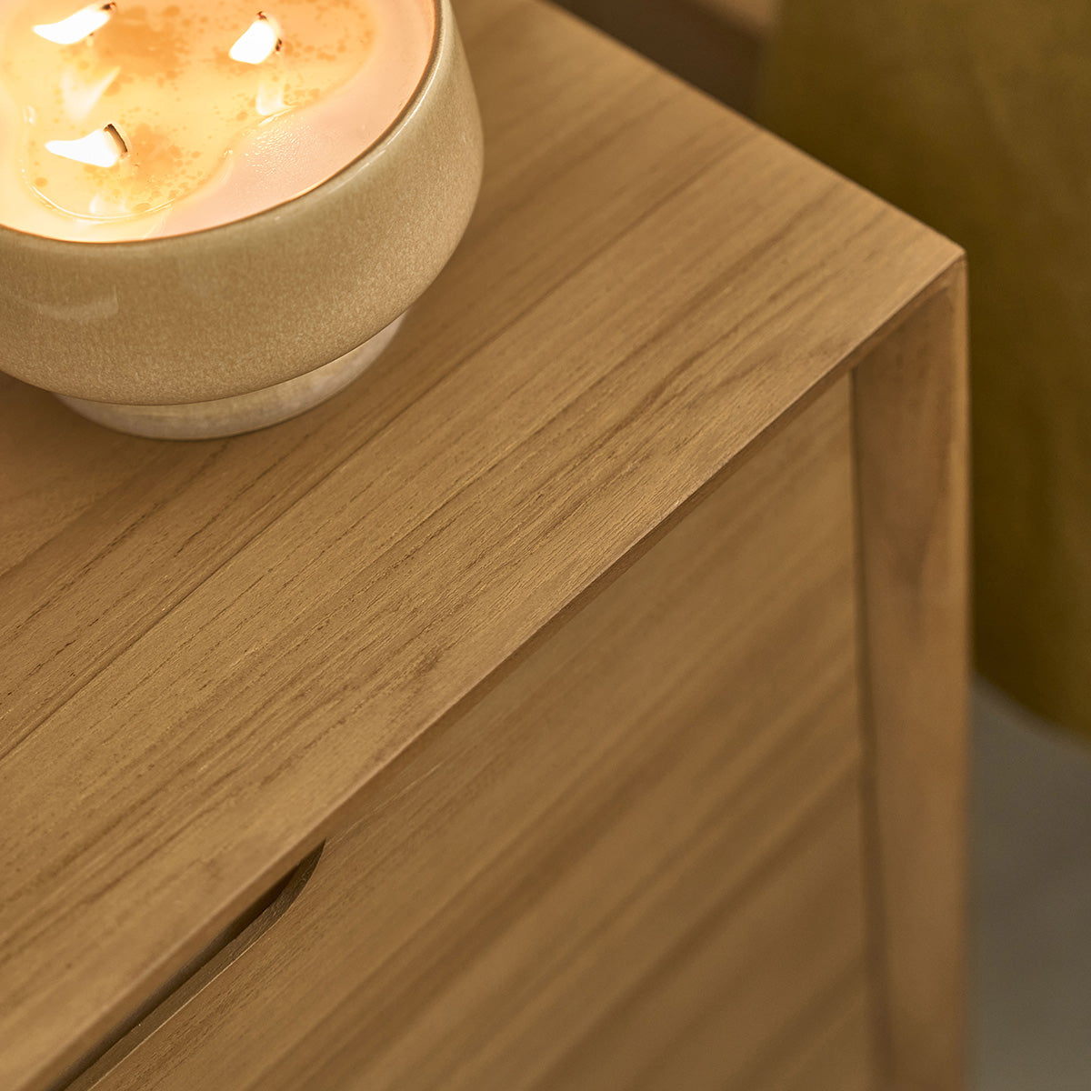 Berah Getah Gustave table chevet teck 50 cm naturel