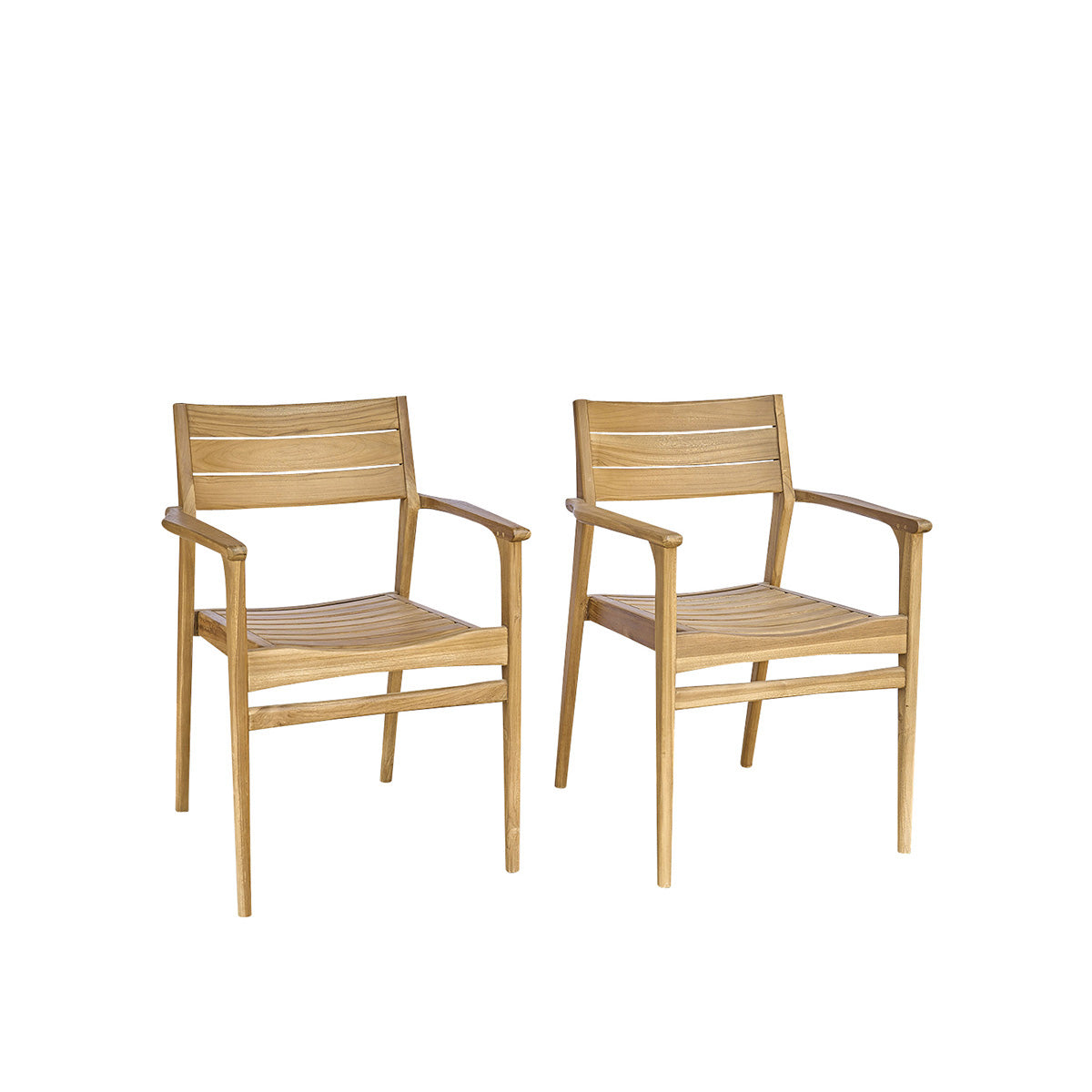 Berah Getah Jardin April Fauteuils jardin teck lot de 2