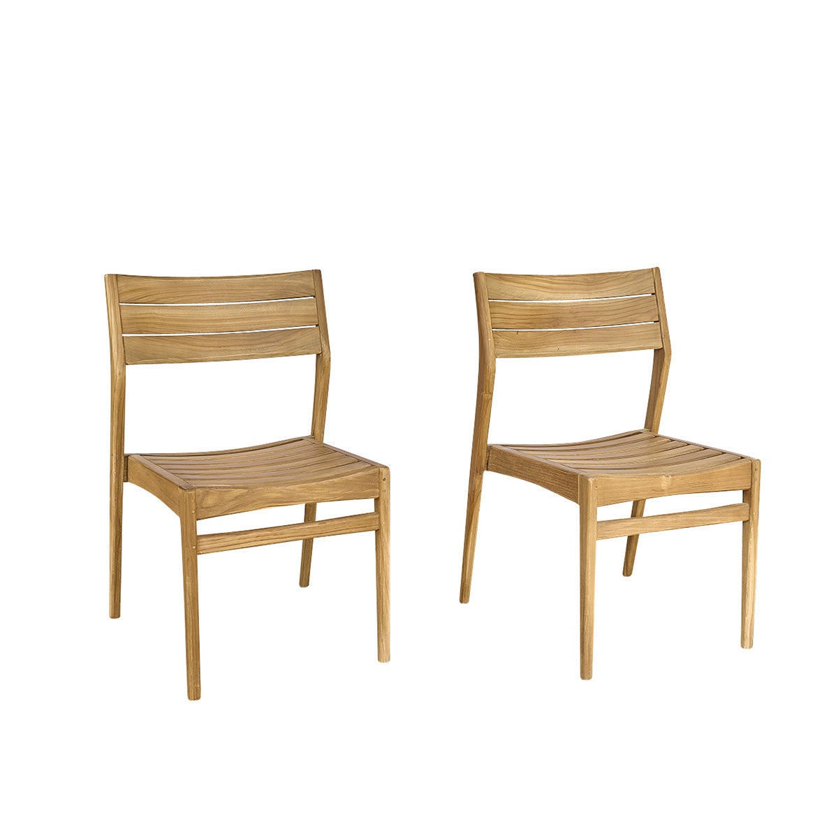 Berah Getah April chaise de jardin teck lot de 2
