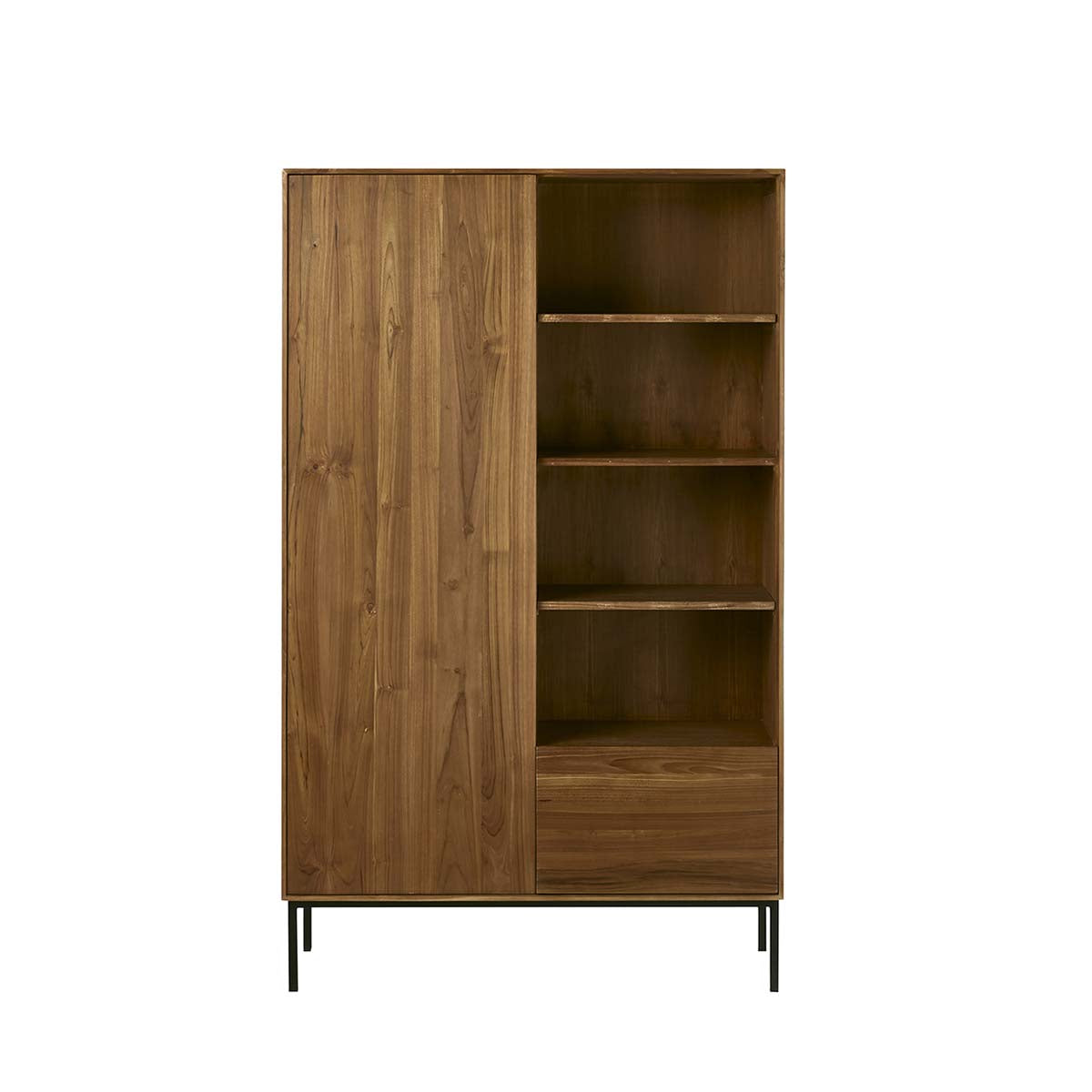 Berah Getah LINA armoire teck métal 110 cm 4 étagères