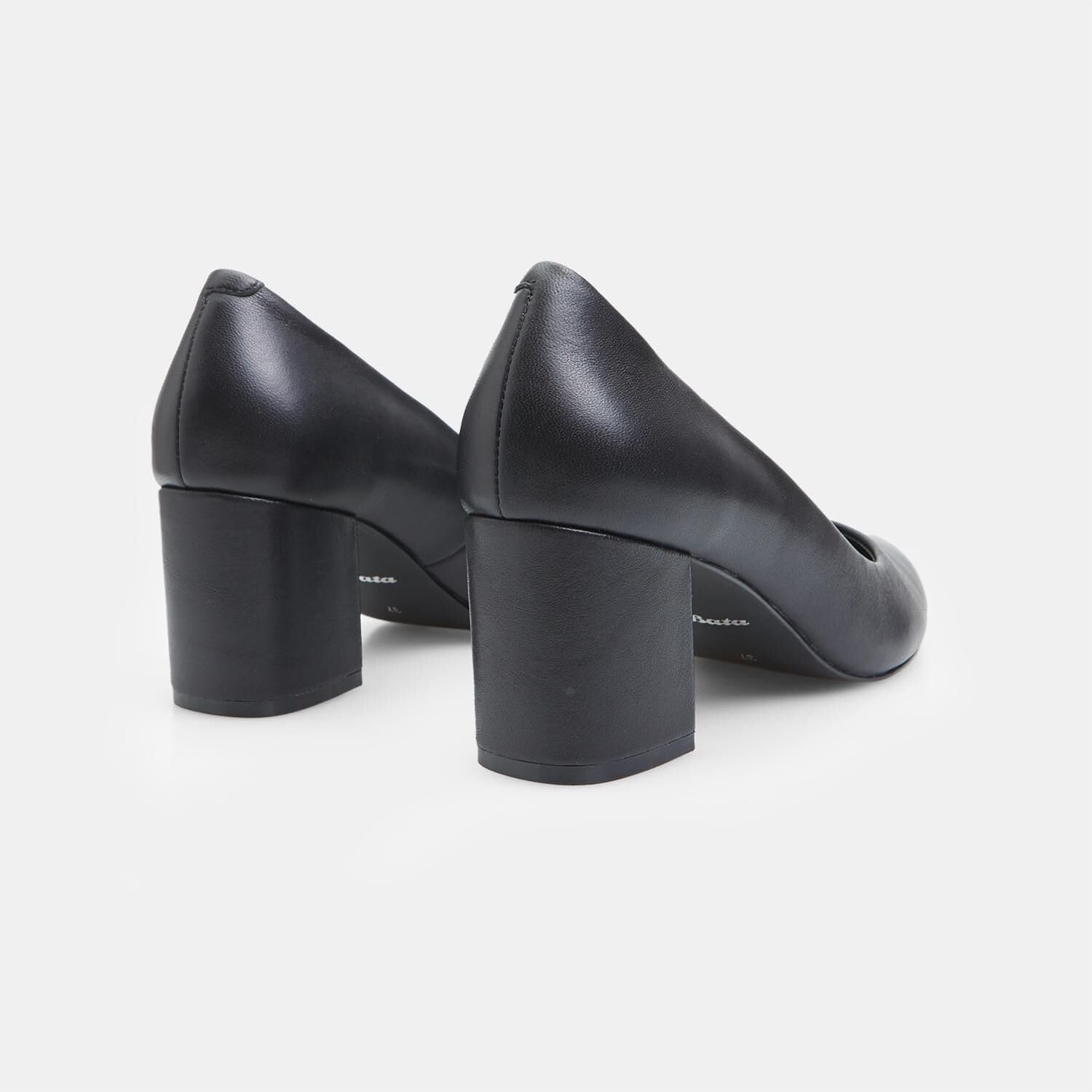 Bata Escarpins cuir femme talon carré haut