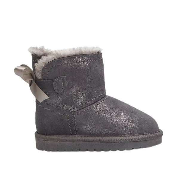 Bata Bottines bottines fille nœud cuir 25 EU fourrée