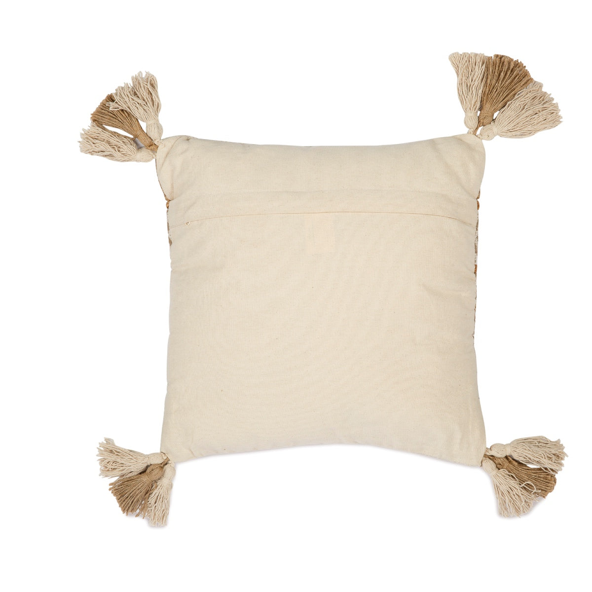 Andrea House coussin salon fibre naturelle beige ethnique