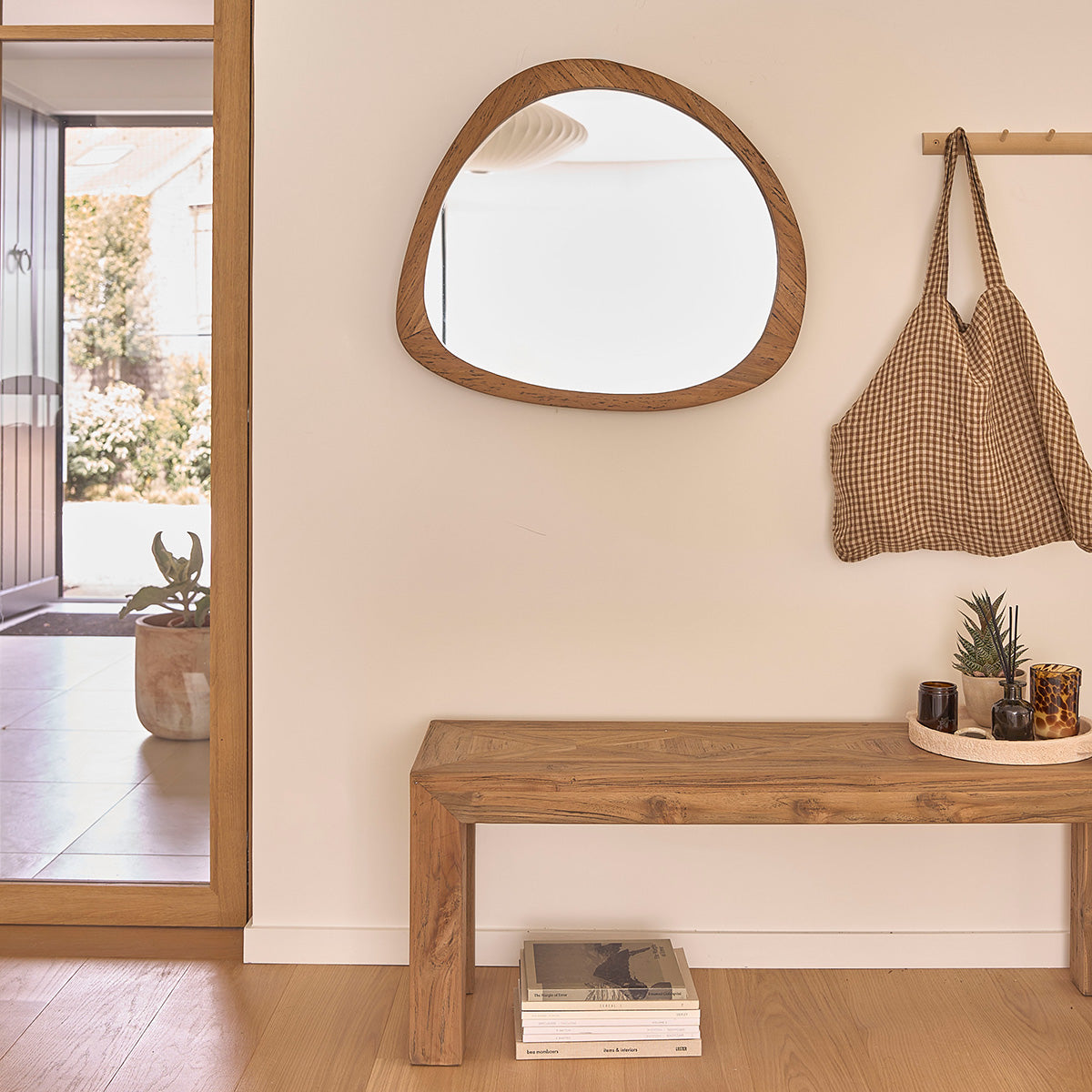 Berah Getah Austin miroir teck recyclé 70 cm