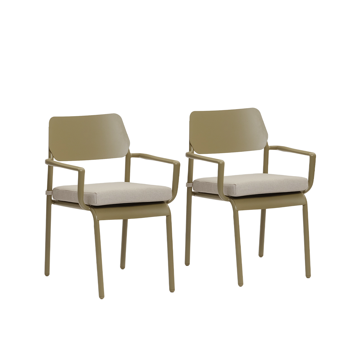 Berah Getah SARO fauteuil jardin aluminium lot de 2 beige