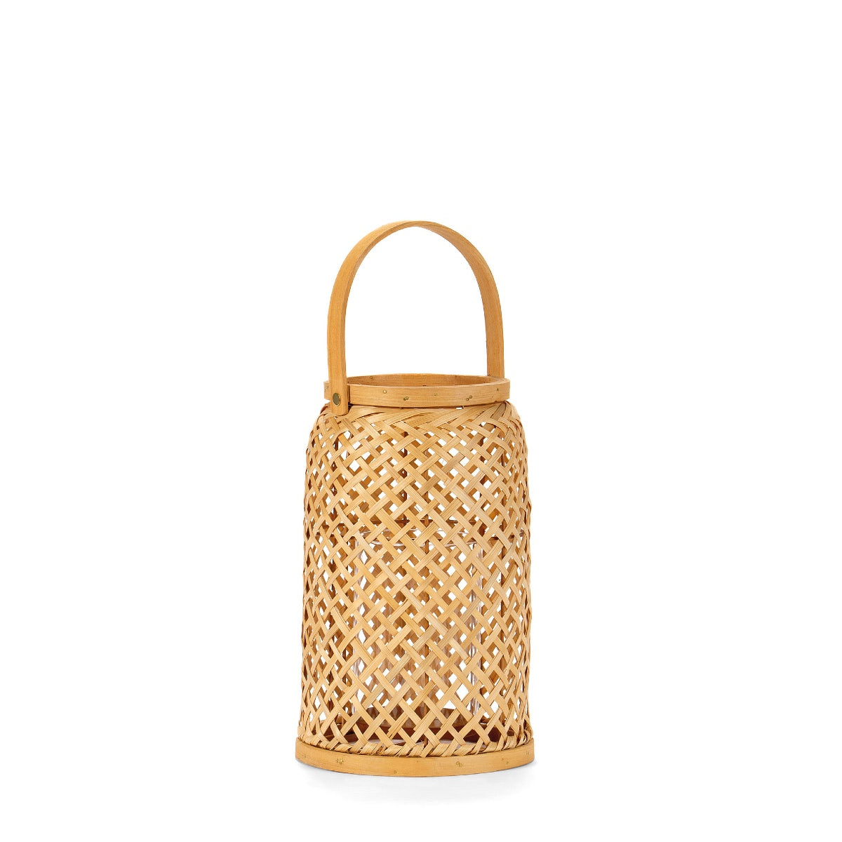 Andrea House lanterne porte-bougie bambou marron 30 cm