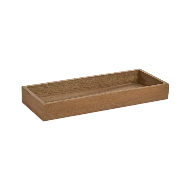 Andrea House plateau décoratif bois rectangulaire marron