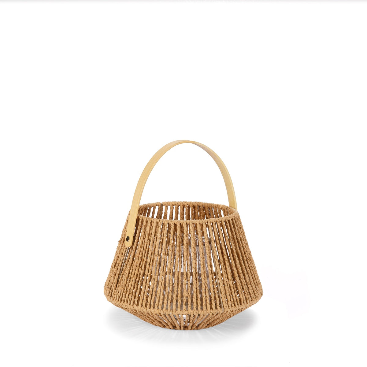 Andrea House lanterne bougie fibre marron 28 cm