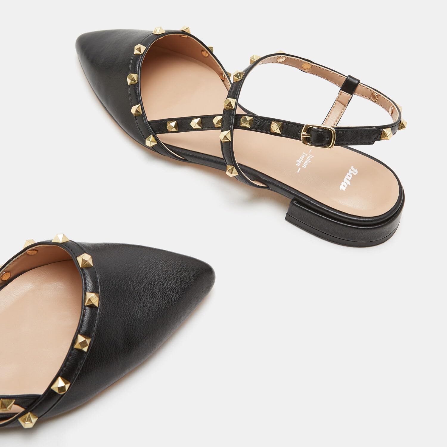 Bata Ballerines pointues cloutées femme