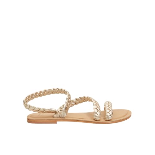 Bata Sandales plates femme cuir tressé été