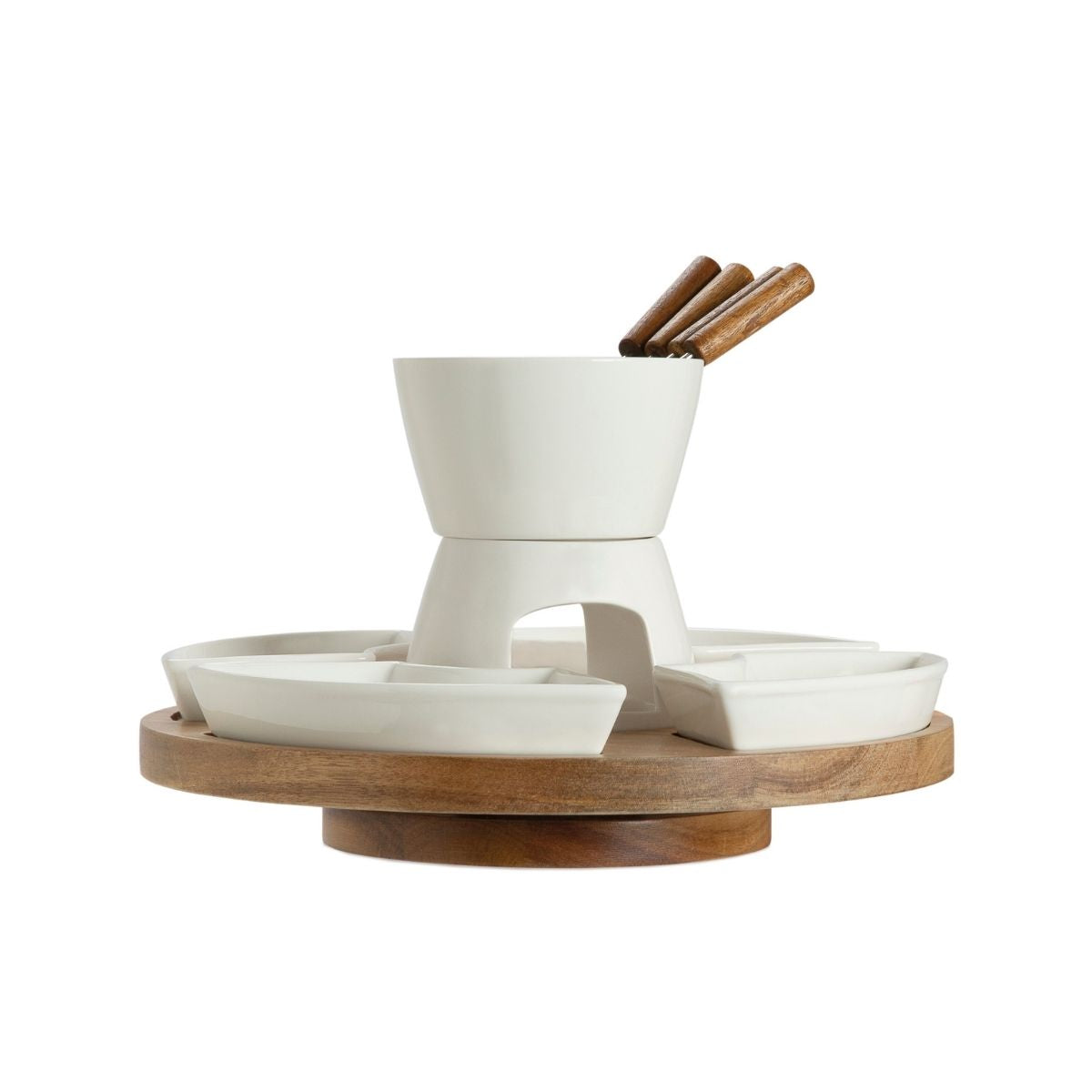 Andrea House service fondue porcelaine acacia 4 pièces