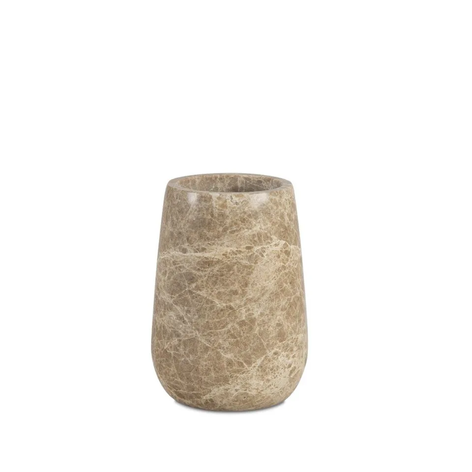 Andrea House Baño porte-brosses marbre marron ovale
