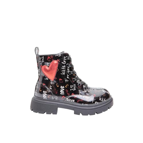 Bata bottine fille coeur lacets zip TPR