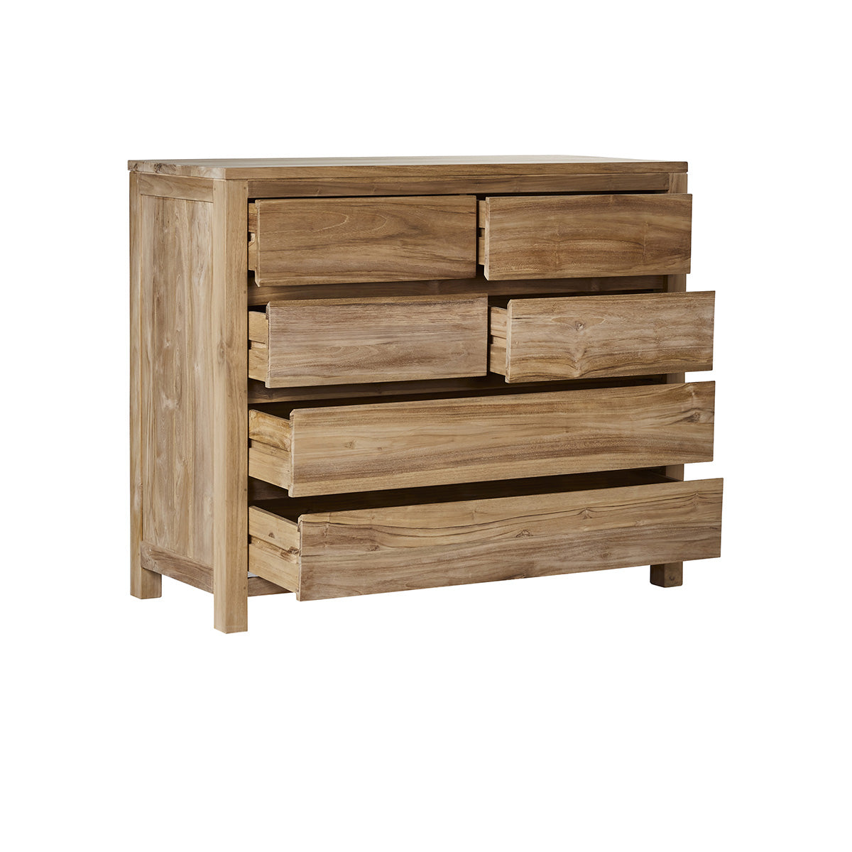Berah Getah Aldo Commode teck 6 tiroirs 120 cm