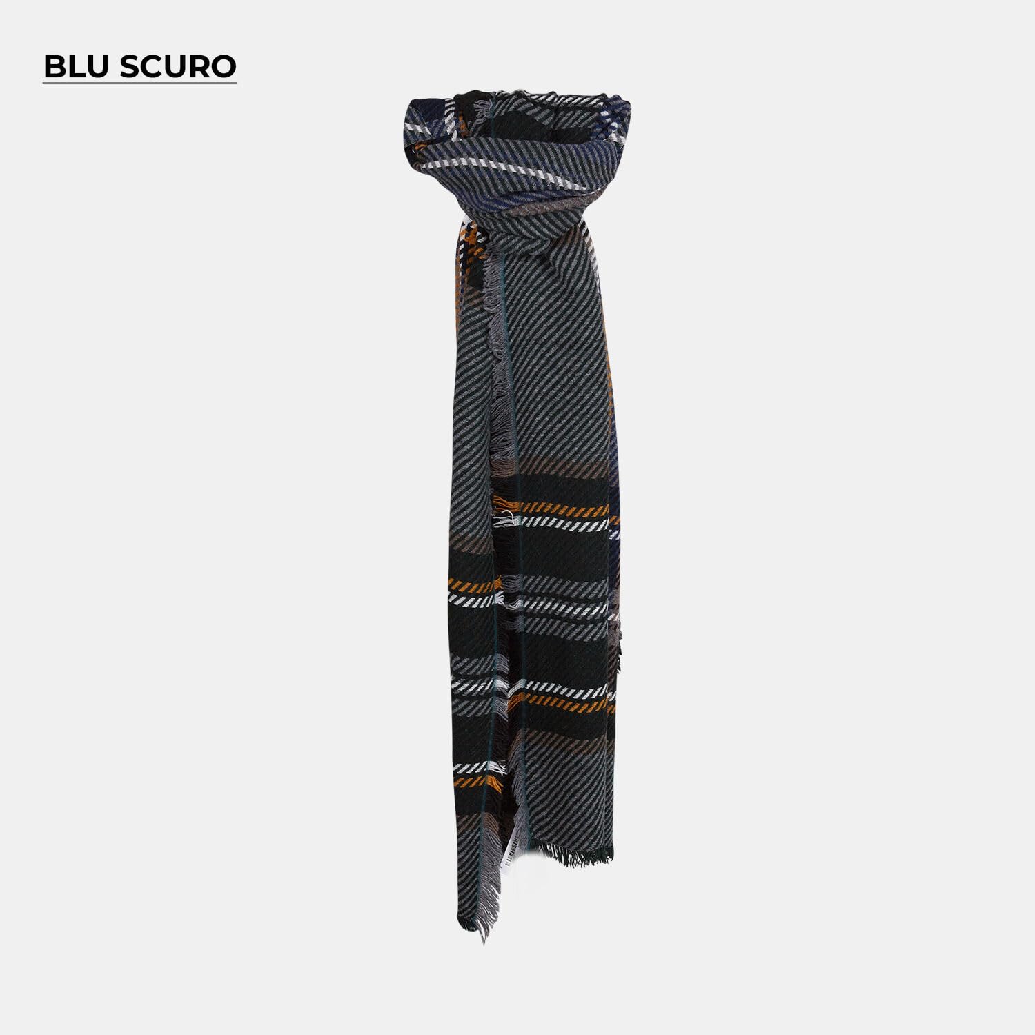 Bata Écharpe homme noir NERO rayures confortable
