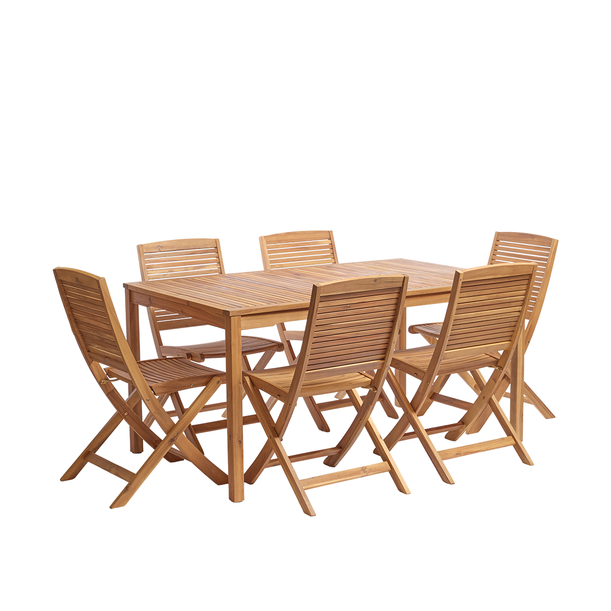 Berah Getah MILOS salon jardin acacia 6 pers 150 cm