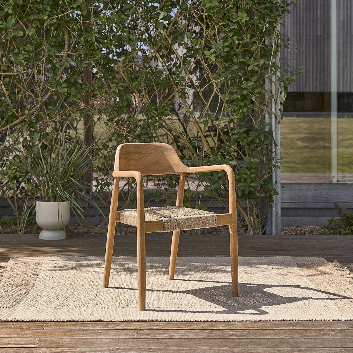 Berah Getah Alizé fauteuil jardin teck cordage
