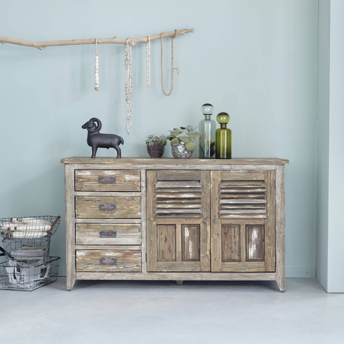 Berah Getah Victor commode pin recyclé 140 cm