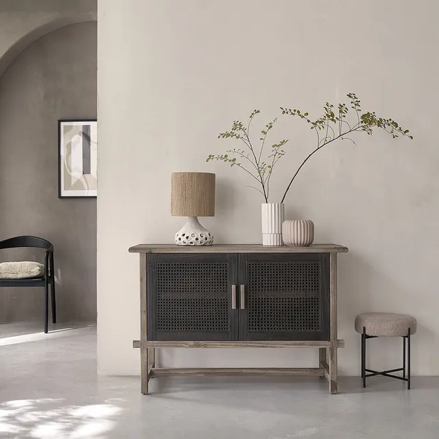 Berah Getah Junko buffet bois recyclé 120 cm cannage