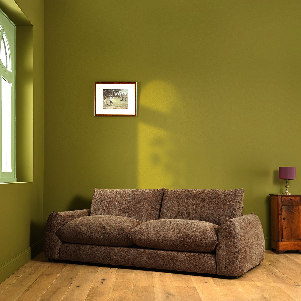 Berah Getah Jacques canapé 3 places chenille chocolat