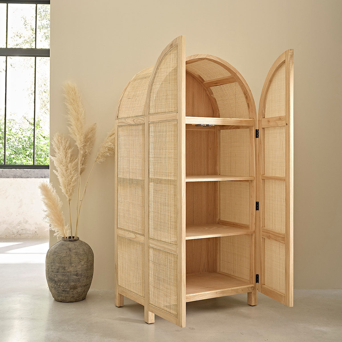 Berah Getah Maël armoire mindi cannage 90 cm