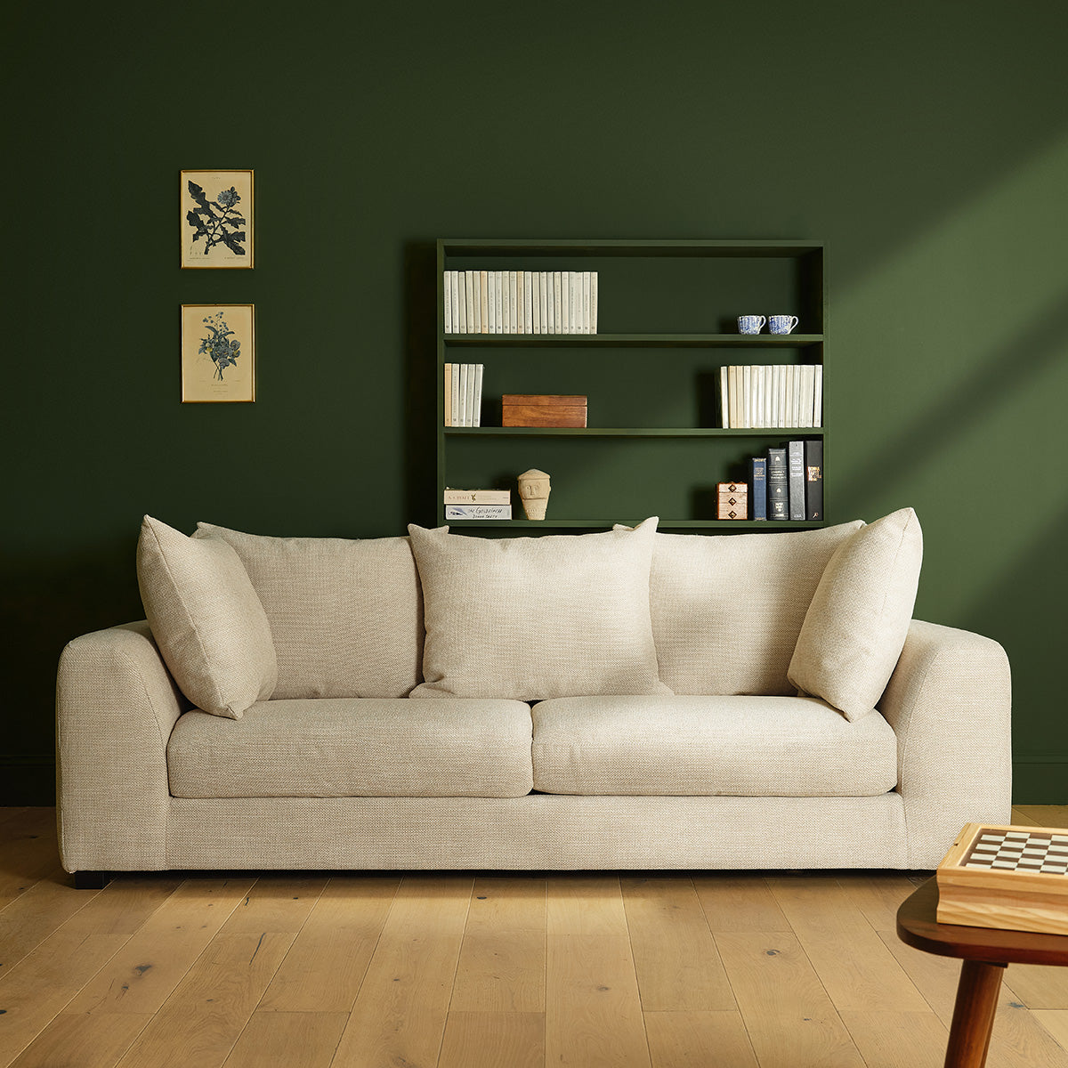Berah Getah Edmond canapé droit 4 places beige chiné tissu
