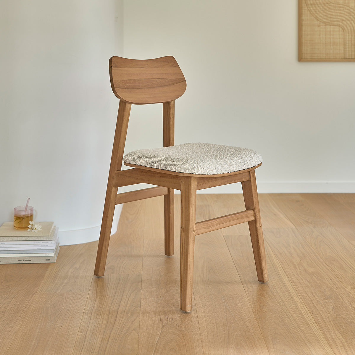Berah Getah Adele chaise teck assise bouclette