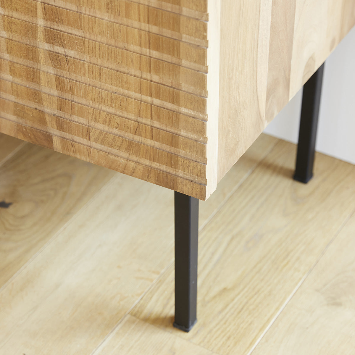 Berah Getah PORTLAND Buffet teck 120 cm rainuré