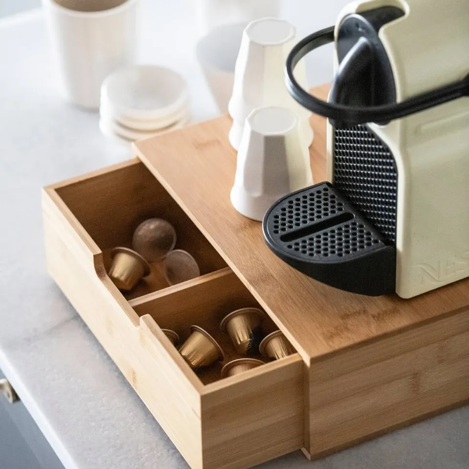 Andrea House boîte capsules café bambou cuisine rangement