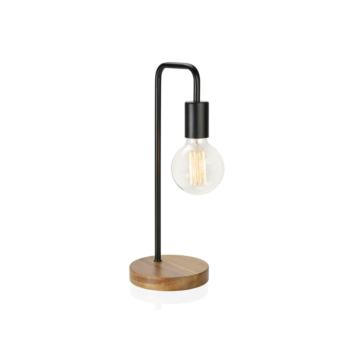 Andrea House Iluminación lampe table bois noir industriel