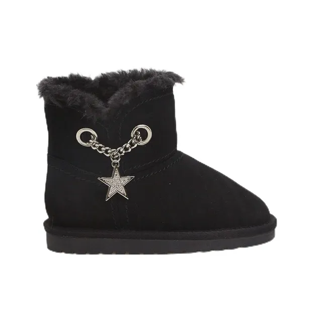 Bata Bottines bottillons fille suède chaîne étoile