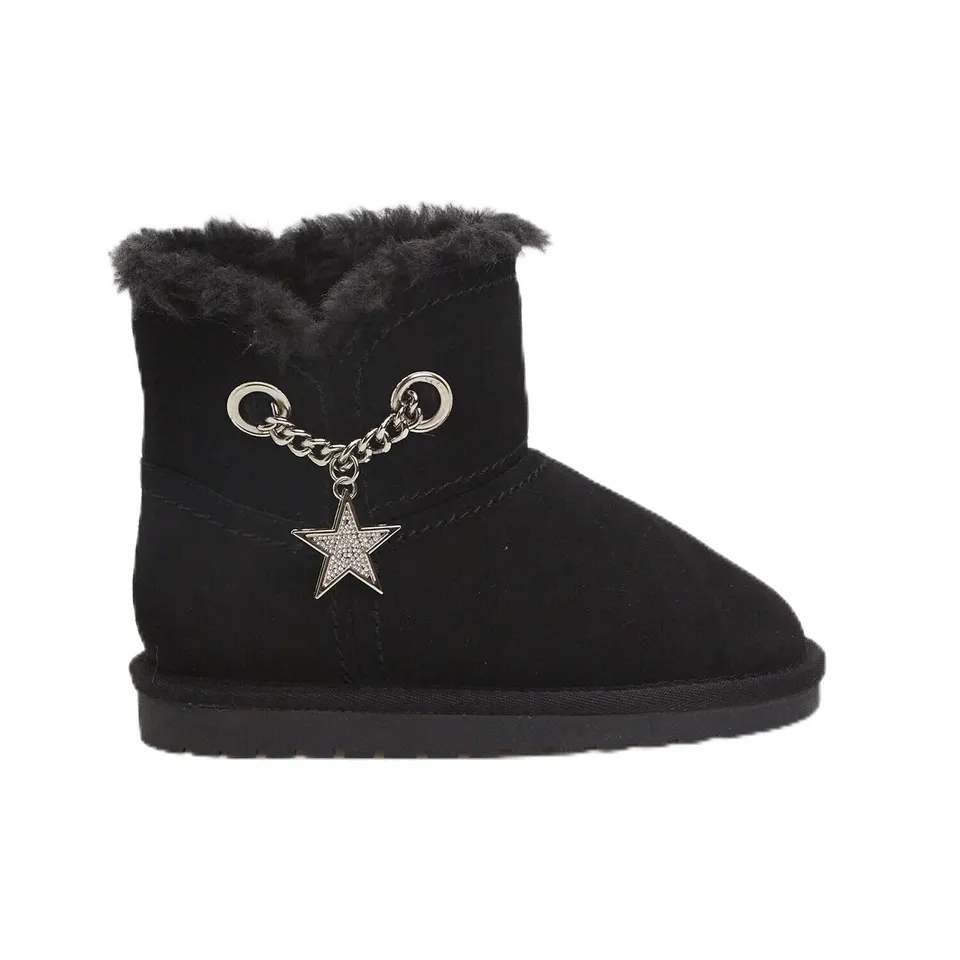 Bata Bottines bottillons fille suède chaîne étoile