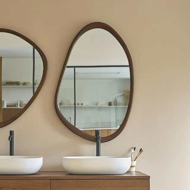 Berah Getah Vintage miroir mindi noyer 90x60 cm