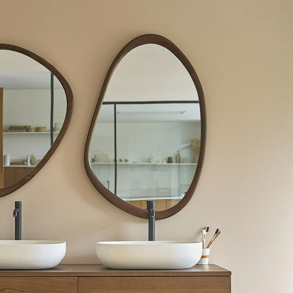 Berah Getah Vintage miroir mindi noyer 90x60 cm